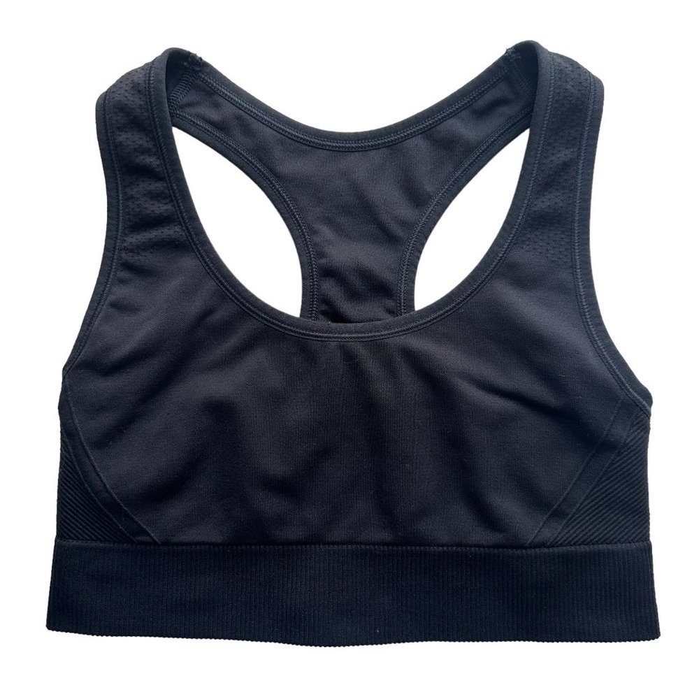 All in Motion Juniors Large Black Seamless Racerback Athletic Sports Bra